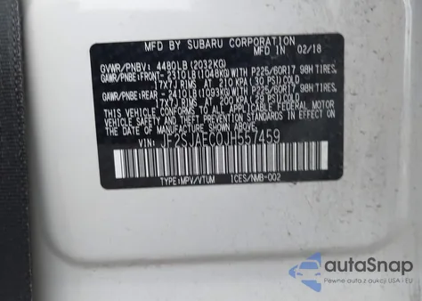 2018 Subaru Forester 2.5I Premium from USA, damaged, VIN JF2SJAEC0JH557459